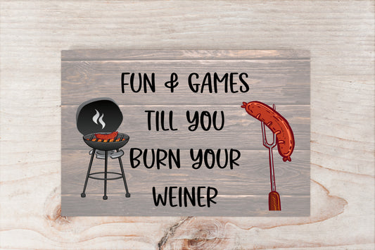 Burn Your Weiner small canvas