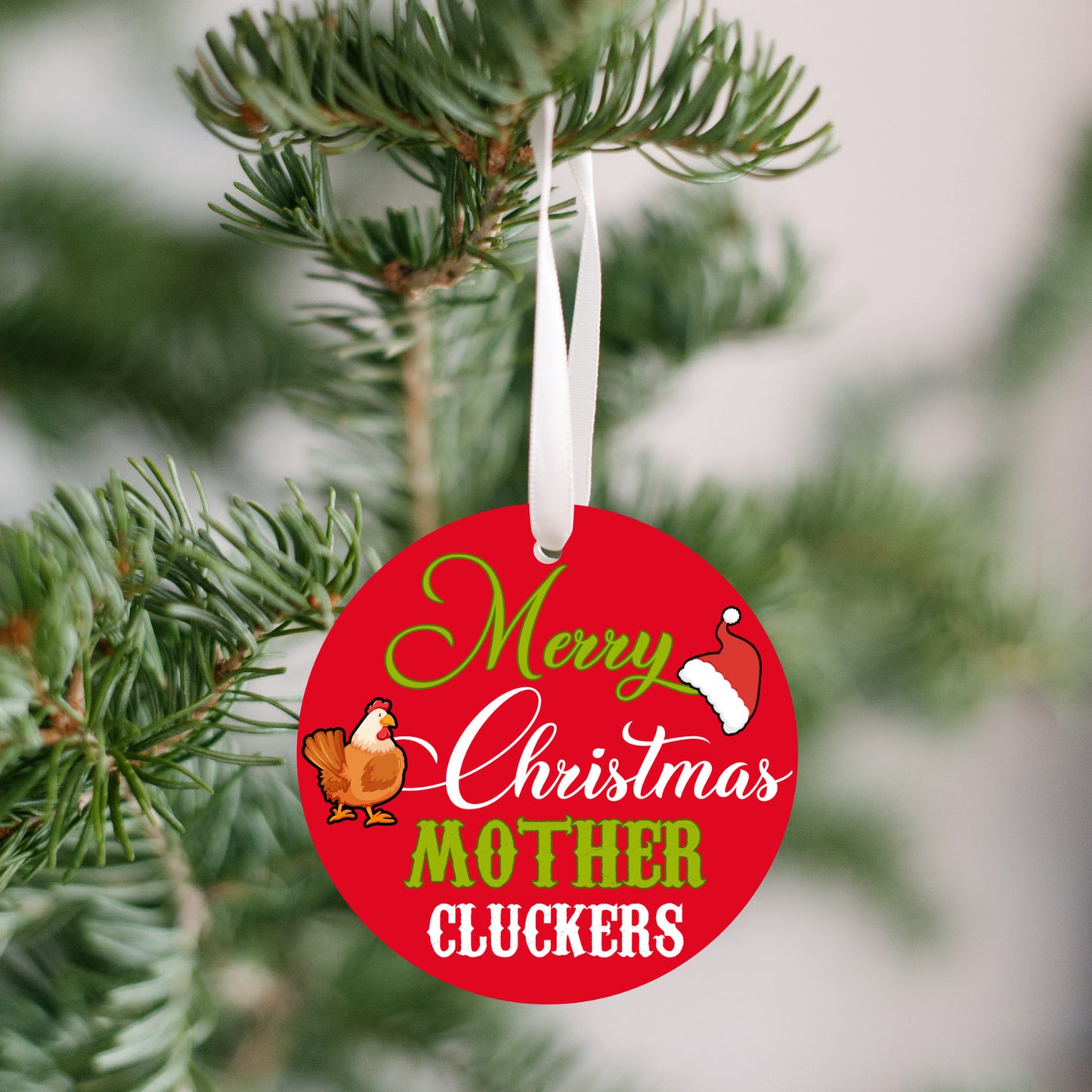 Merry Christmas Mother Cluckers Ornament